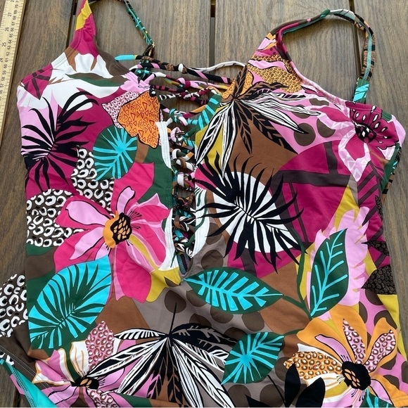Bleu Rod Beattie Run Wild Printed Plus One piece swimsuit 20 W - Picture 10 of 11